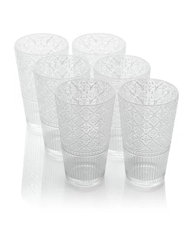 CERTIFIED INTERNATIONAL VICTORIA ACRYLIC ICE TEA GLASSES, SET OF 6