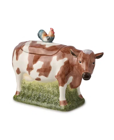 Certified International Vintage Farm 3-d Cow Cookie Jar In Miscellaneous