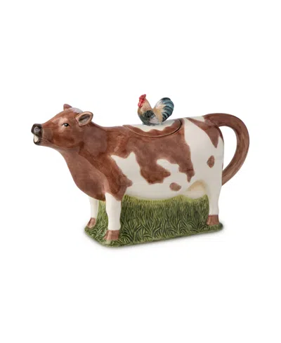 Certified International Vintage Farm 3-d Cow Teapot In Miscellaneous