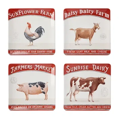 Certified International Vintage Farm 4-pc. Ceramic Dinner Plate In Multi