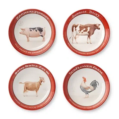 Certified International Vintage Farm 4-pc. Ceramic Soup Bowl In Multi