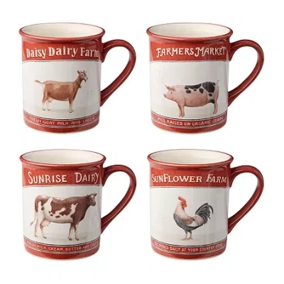 Certified International Vintage Farm 4-pc. Coffee Mug In Multi