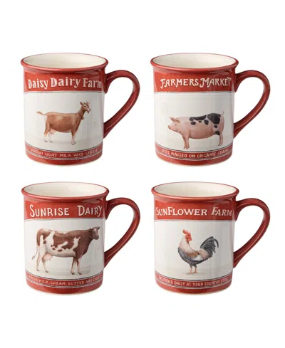 Certified International Vintage Farm Mugs, Set Of 4 In Miscellaneous