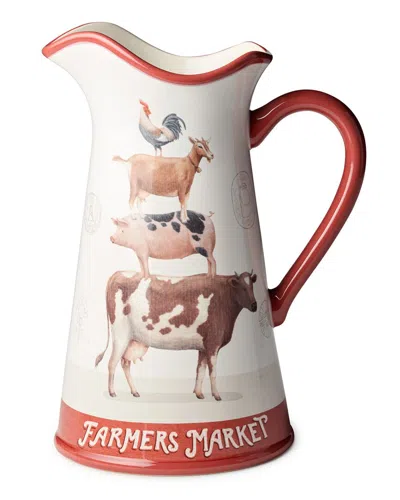 Certified International Vintage Farm Pitcher In Red