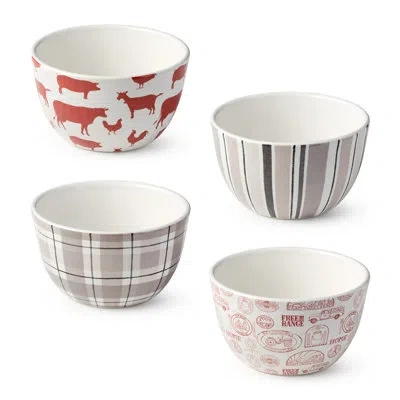 Certified International Vintage Farm Set Of 4 Ice Cream Bowls In Multi