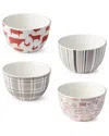 Certified International Vintage Farm Set Of 4 Ice Cream Bowls