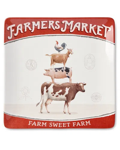 Certified International Vintage Farm Square Platter In Multi