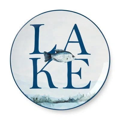 Certified International Wake At The Lake 11-inch Dinner Plate, Rustic Lakeside-inspired Design, Durable Stoneware, Dishwashe In Blue;brown;beige;teal