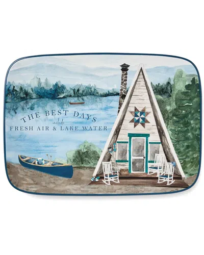 Certified International Wake At The Lake Rectangular Platter In Multi