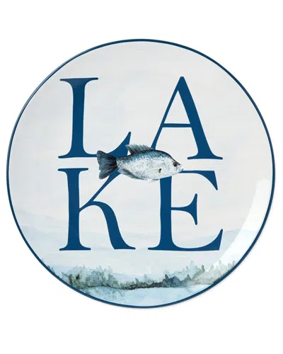 Certified International Wake At The Lake Set Of 4 Dinner Plates In Blue