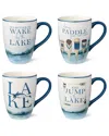 Certified International Wake At The Lake Set Of 4 Mugs