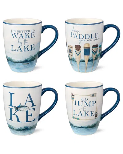 Certified International Wake At The Lake Set Of 4 Mugs