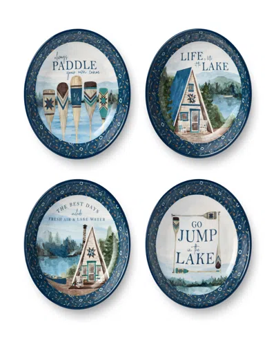 Certified International Wake At The Lake Set Of 4 Soup Bowls In Multi
