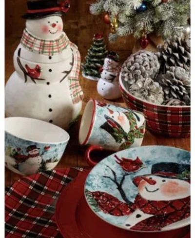Certified International Watercolor Snowman Dinnerware Collection In Multi