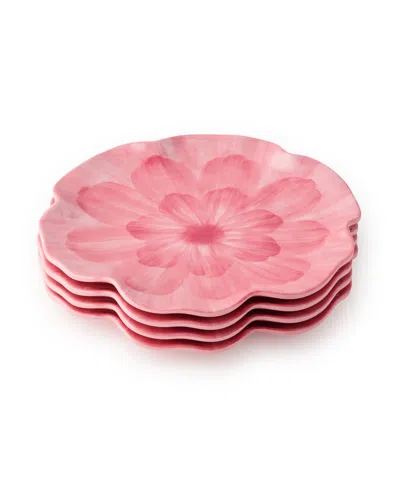 Certified International Wildflower 3-d Floral 4-pc. Salad Plates, Service For 4 In Pink