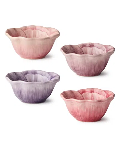 Certified International Wildflowers Set Of 4 3d Floral Ice Cream Bowls In Multi