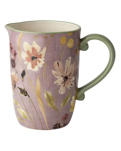 Certified International Wildflowers Pitcher In Purple