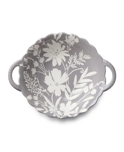 Certified International Wildflowers Wax Off Round Bowl In Gray