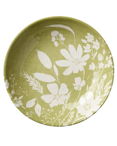 Certified International Wildflowers Serving Bowl In Green