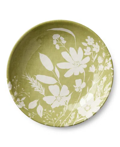 Certified International Wildflowers Serving Bowl In Green
