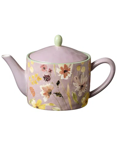 Certified International Wildflowers Teapot In Pink