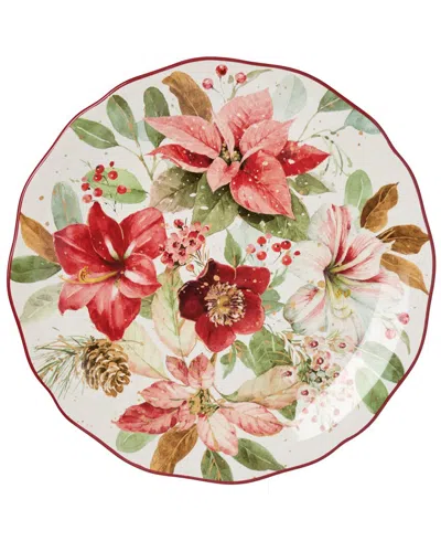 Certified International Winter Blooms Set Of 4 Dinner Plates