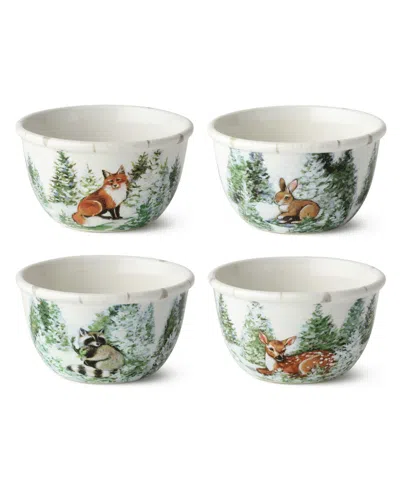 Certified International Winter Cabin Set Of 4 Ice Cream Bowls In Multi