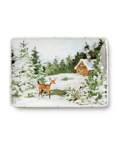Certified International Winter Cabin Rectangular Platter In Multi