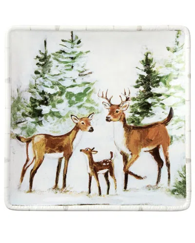 Certified International Winter Cabin Set Of 4 Dinner Plates In Multi