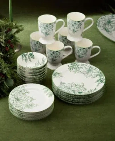 Certified International Winter Evergreen Dinnerware Collection In Green