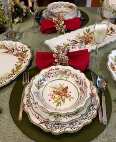 Certified International Winter Forest Dinnerware Collection In White