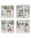 Certified International Winter's Frost Canape Plates, Set Of 4 In Multi