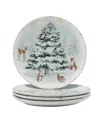 Certified International Winter's Frost Dinner Plates, Set Of 4 In Multi