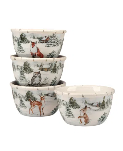 Certified International Winter's Frost Ice Cream Bowls, Set Of 4 In Multi