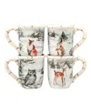 Certified International Winter's Frost Mugs, Set Of 4 In Multi