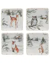 Certified International Winter's Frost Canape Plates, Set Of 4
