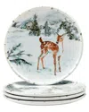 Certified International Winter's Frost Set Of 4 Dessert Plates