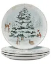 Certified International Winter's Frost Set Of 4 Dinner Plates