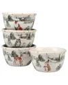 Certified International Winter's Frost Ice Cream Bowls, Set Of 4