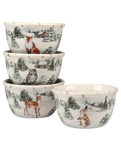 CERTIFIED INTERNATIONAL CERTIFIED INTERNATIONAL WINTER'S FROST SET OF 4 ICE CREAM BOWLS