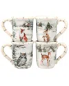 Certified International Winter's Frost Mugs, Set Of 4