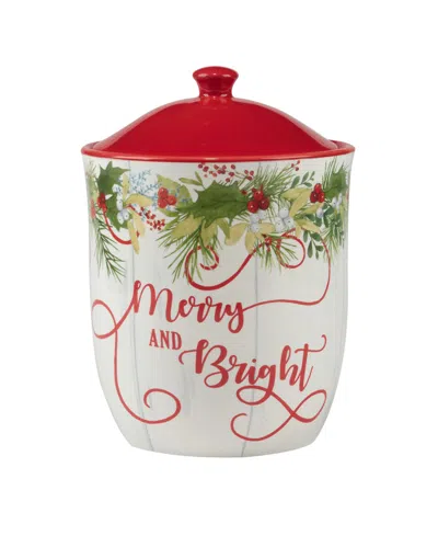 Certified International Winter Greens Biscuit Jar In Multi