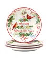 Certified International Winter Greens Set Of 4 Dinner Plates In Multi