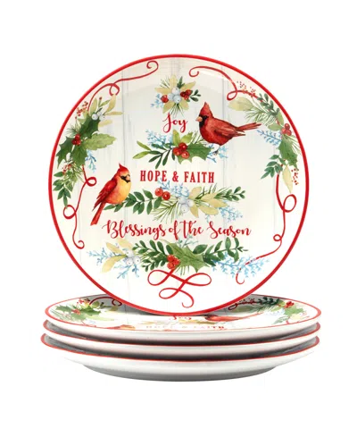 CERTIFIED INTERNATIONAL WINTER GREENS DINNER PLATES, SET OF 4