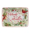 Certified International Winter Greens Rectangular Serving Platter In Multi