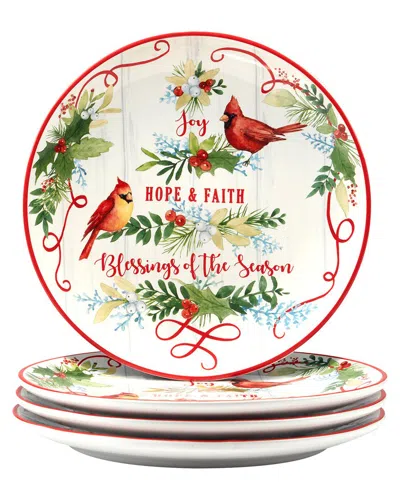 Certified International Winter Greens Set Of 4 Dinner Plates In Multi