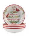 Certified International Winter Greens Soup Bowls, Set Of 4 In Multi