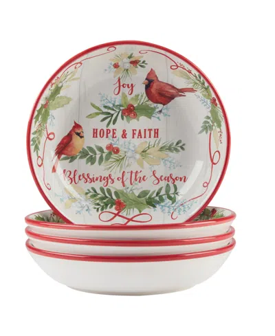 Certified International Winter Greens Soup Bowls, Set Of 4 In Multi