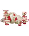 Certified International Winter Blooms 16pc Dinnerware Set In Multi