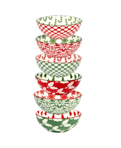 Certified International Winter Medley 30 oz All Purpose Bowls Set Of 6, Service For 6 In Multi